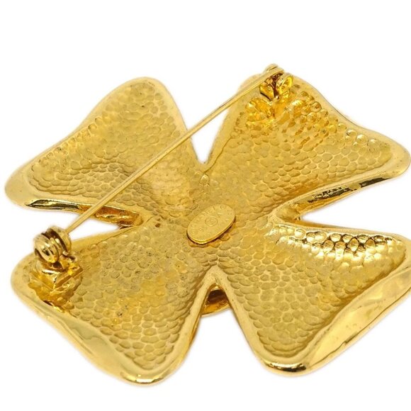 Chanel Clover Brooch Pin Gold 95A 194837 - Picture 3 of 4
